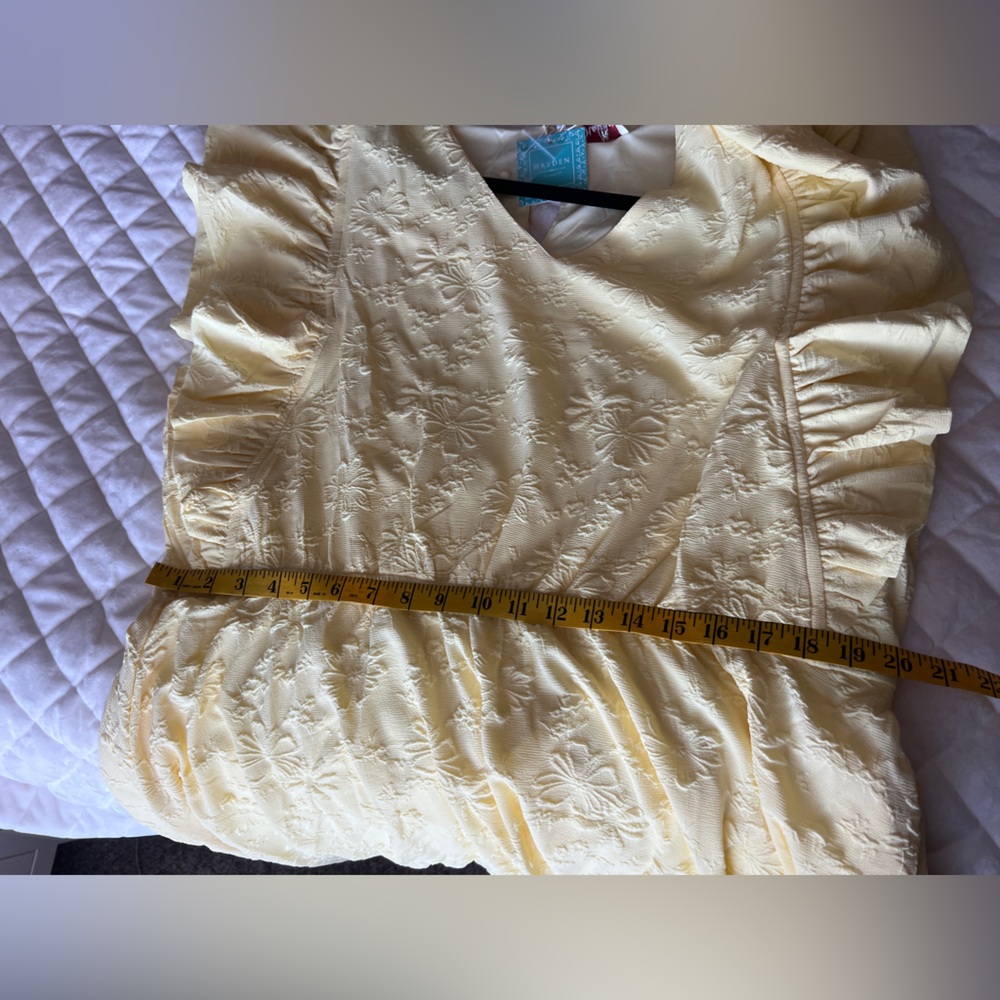 Yellow Ruffle Sleeve Dress 2x by Hayden - Picture 6 of 16